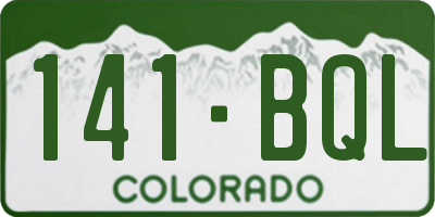 CO license plate 141BQL