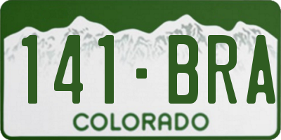 CO license plate 141BRA