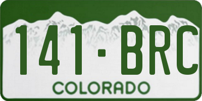 CO license plate 141BRC