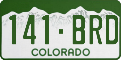 CO license plate 141BRD