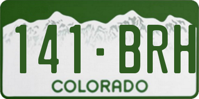 CO license plate 141BRH