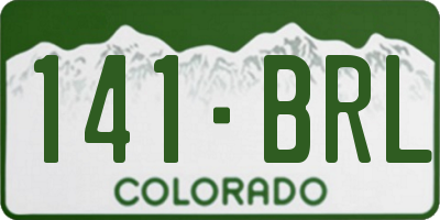 CO license plate 141BRL