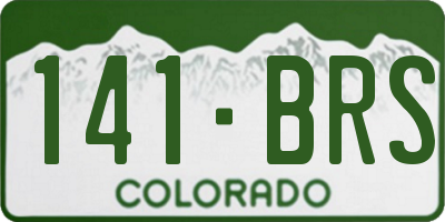 CO license plate 141BRS