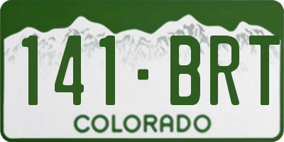 CO license plate 141BRT
