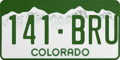 CO license plate 141BRU