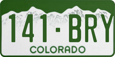 CO license plate 141BRY