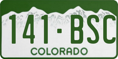 CO license plate 141BSC
