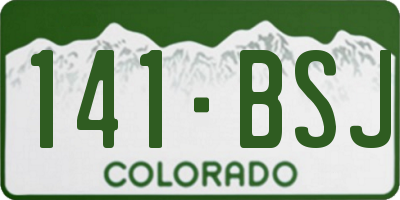 CO license plate 141BSJ