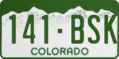CO license plate 141BSK