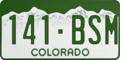 CO license plate 141BSM