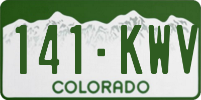 CO license plate 141KWV