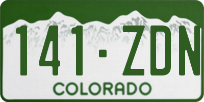 CO license plate 141ZDN