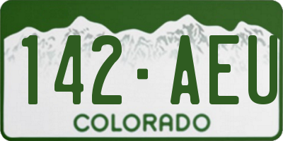 CO license plate 142AEU