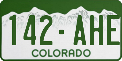 CO license plate 142AHE