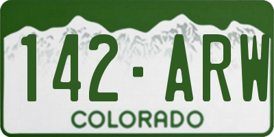 CO license plate 142ARW