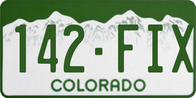 CO license plate 142FIX
