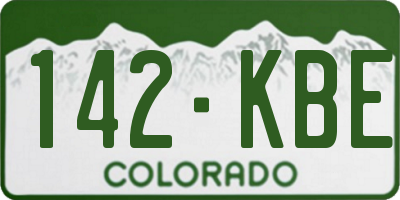 CO license plate 142KBE