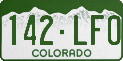 CO license plate 142LFO