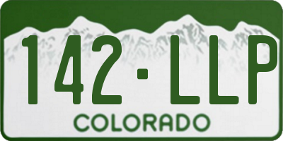 CO license plate 142LLP