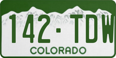CO license plate 142TDW