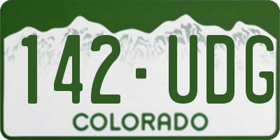CO license plate 142UDG