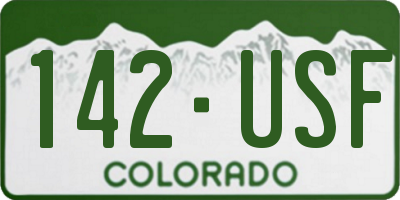 CO license plate 142USF
