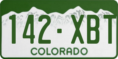 CO license plate 142XBT