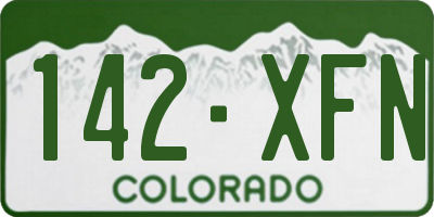 CO license plate 142XFN