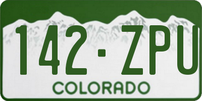 CO license plate 142ZPU