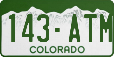 CO license plate 143ATM