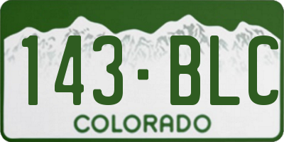 CO license plate 143BLC