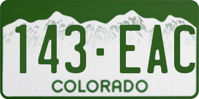 CO license plate 143EAC