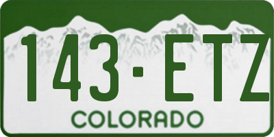 CO license plate 143ETZ