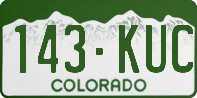 CO license plate 143KUC