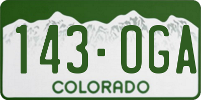 CO license plate 143OGA