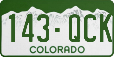 CO license plate 143QCK
