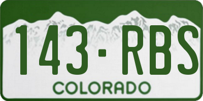 CO license plate 143RBS