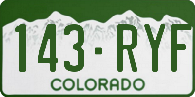 CO license plate 143RYF