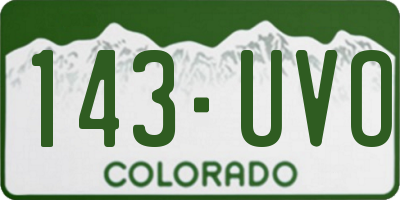 CO license plate 143UVO