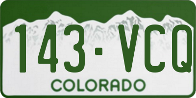 CO license plate 143VCQ
