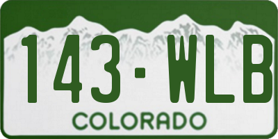 CO license plate 143WLB