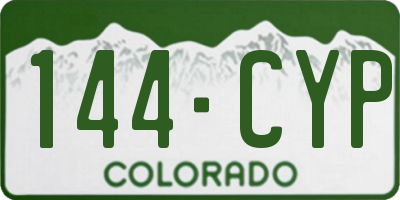 CO license plate 144CYP