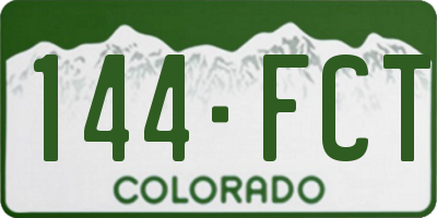 CO license plate 144FCT