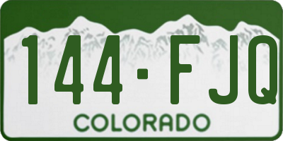 CO license plate 144FJQ