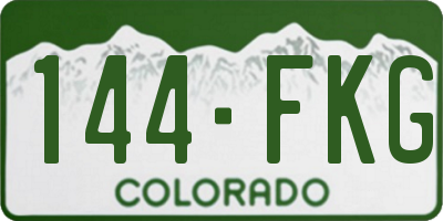 CO license plate 144FKG