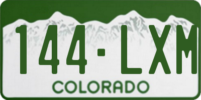 CO license plate 144LXM