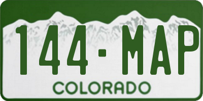 CO license plate 144MAP