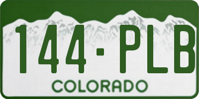 CO license plate 144PLB