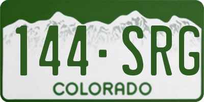CO license plate 144SRG
