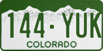 CO license plate 144YUK